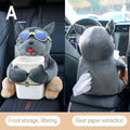 Cartoon Plush Car Tissue Holder – 2 In 1 Hanging Storage Bin