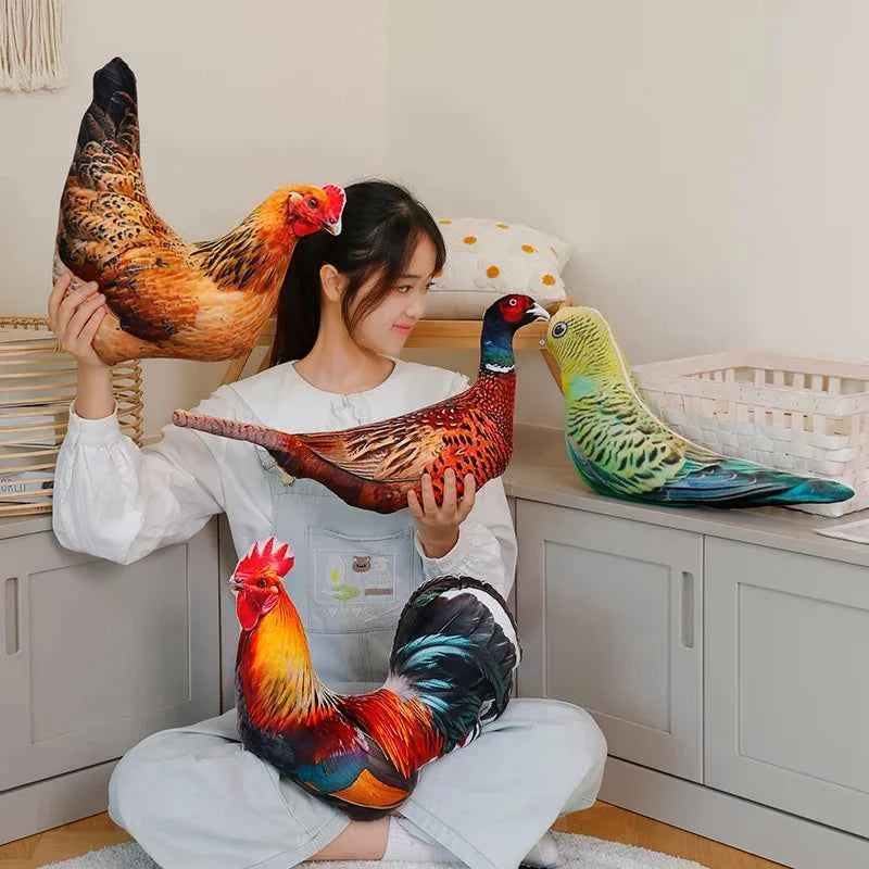Simulation 3D Birds Plush Toys Soft Stuffed Animals Goose