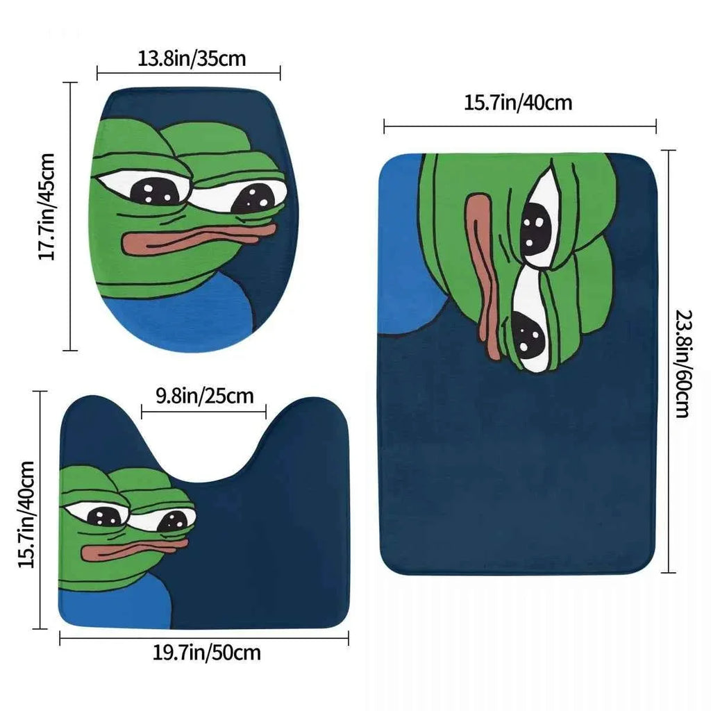 Pepe The Frog Apu Apustaja 3 Pcs Bath Mat Bathroom Set