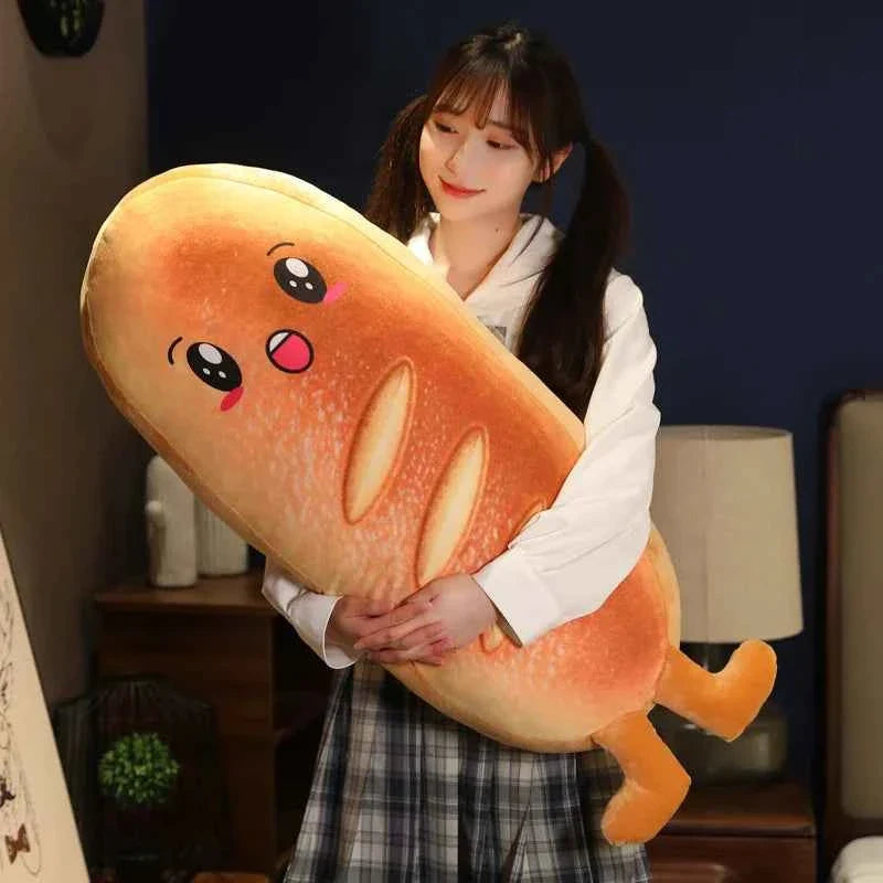 Cute Toast Bread Plush Pillow – Kawaii Soft Food Stuffed Cushion