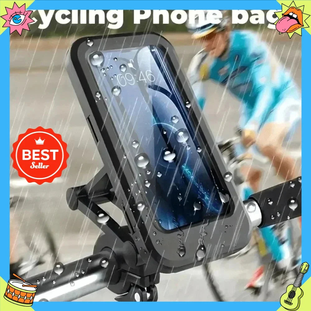 Magnetic Cycling Phone Mount Bag 360° Rotatable and Adjustable Waterproof Shockproof Handlebar Phone Bag for Cycling Navigation