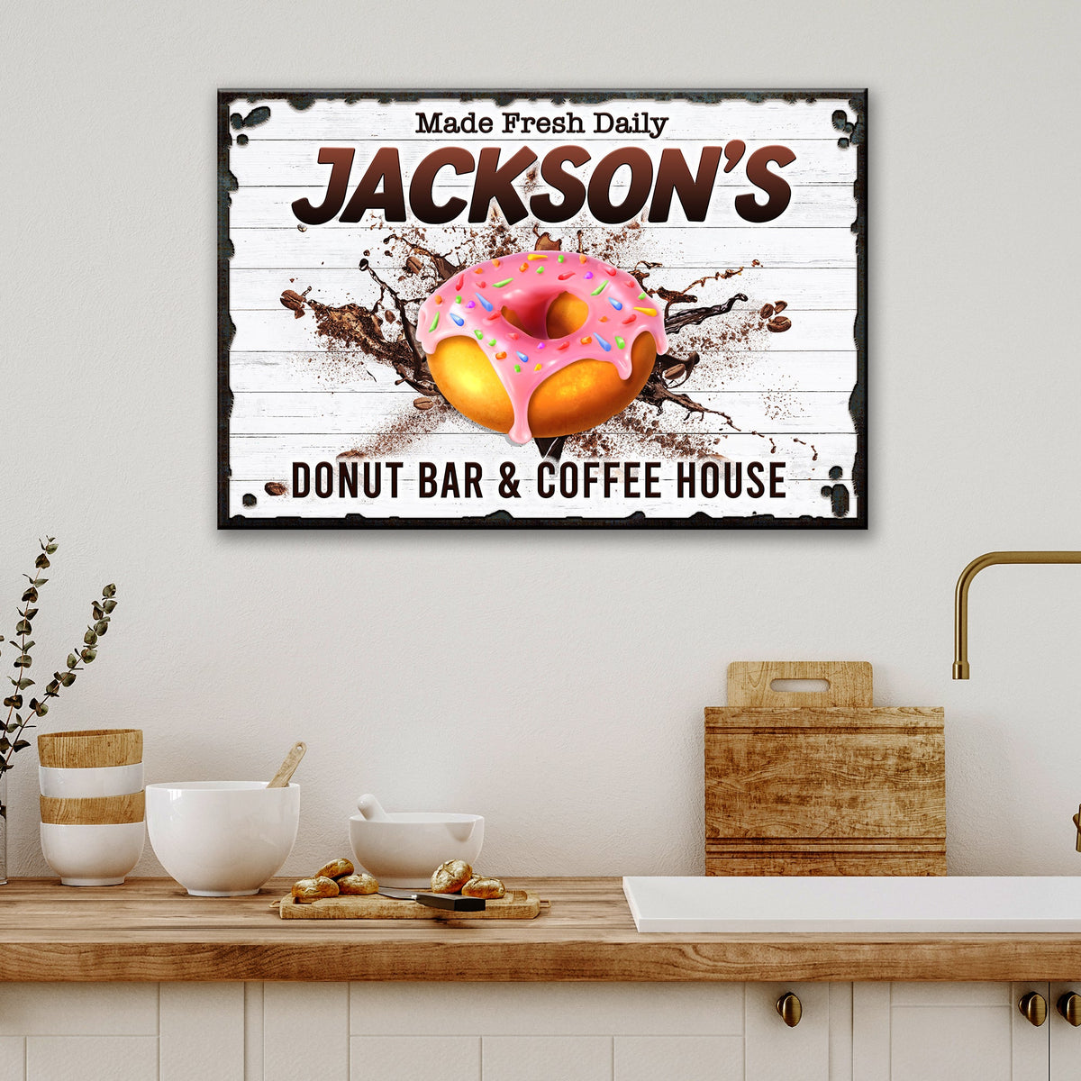 Donut Bar And Coffee House Made Fresh Daily Sign