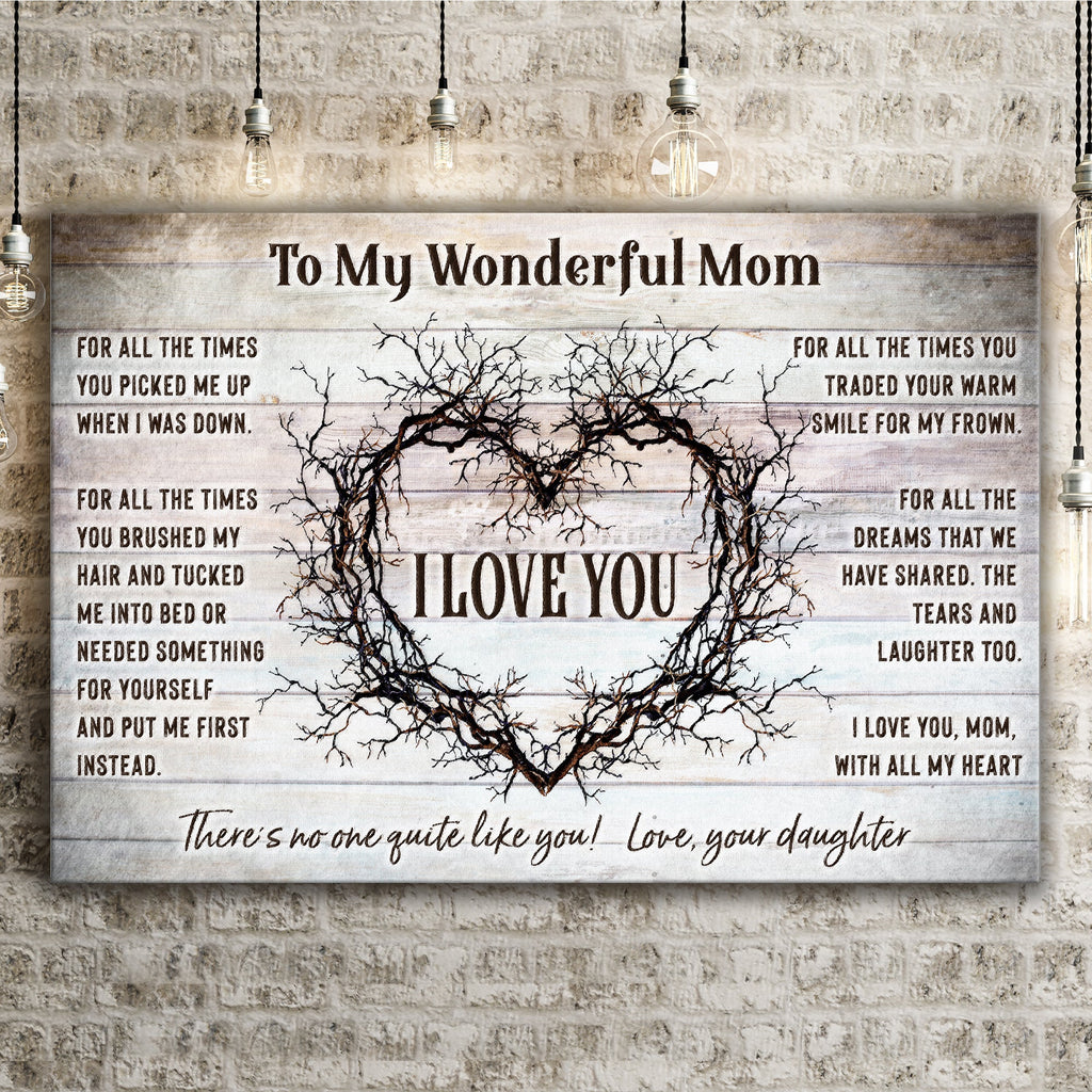 To My Wonderful Mom Happy Mother's Day Sign