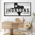 Texas Family Name Sign