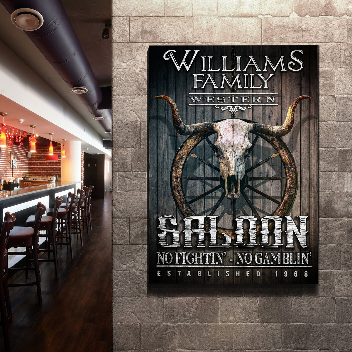 Western Cowboy Saloon Sign
