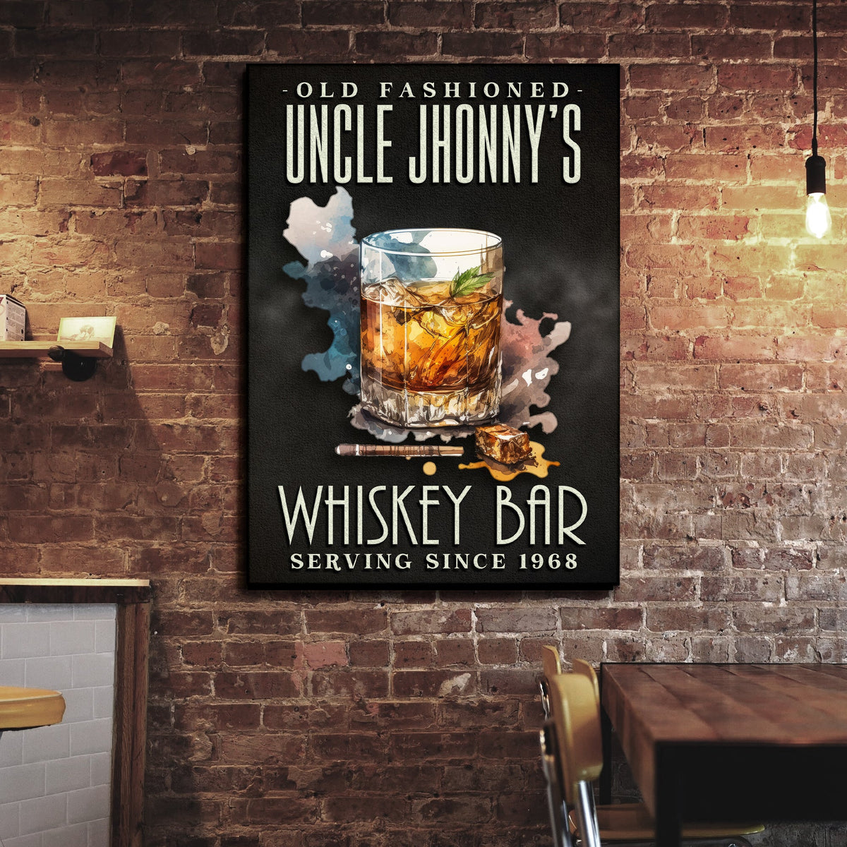 Old Fashioned Whiskey Bar Sign