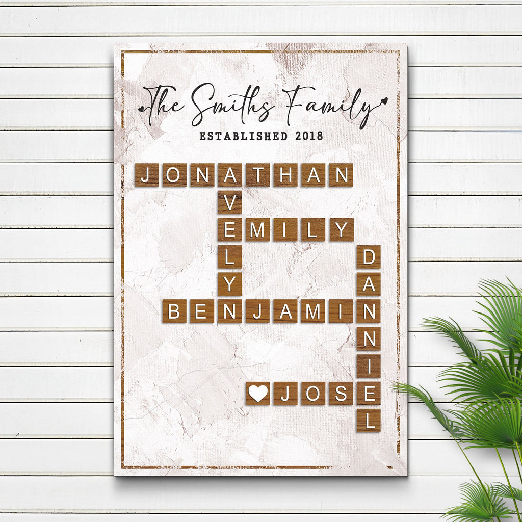 Scrabble Family Names Sign