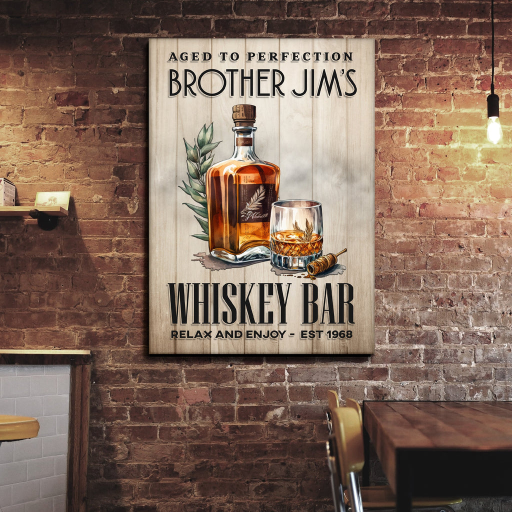 Aged To Perfection Whiskey Bar Sign