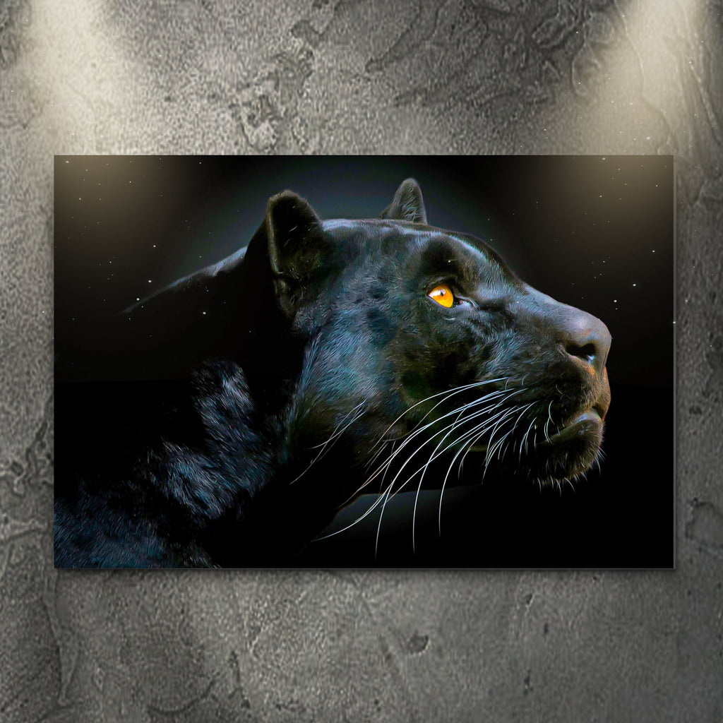 Black Panther Head Canvas Wall Art