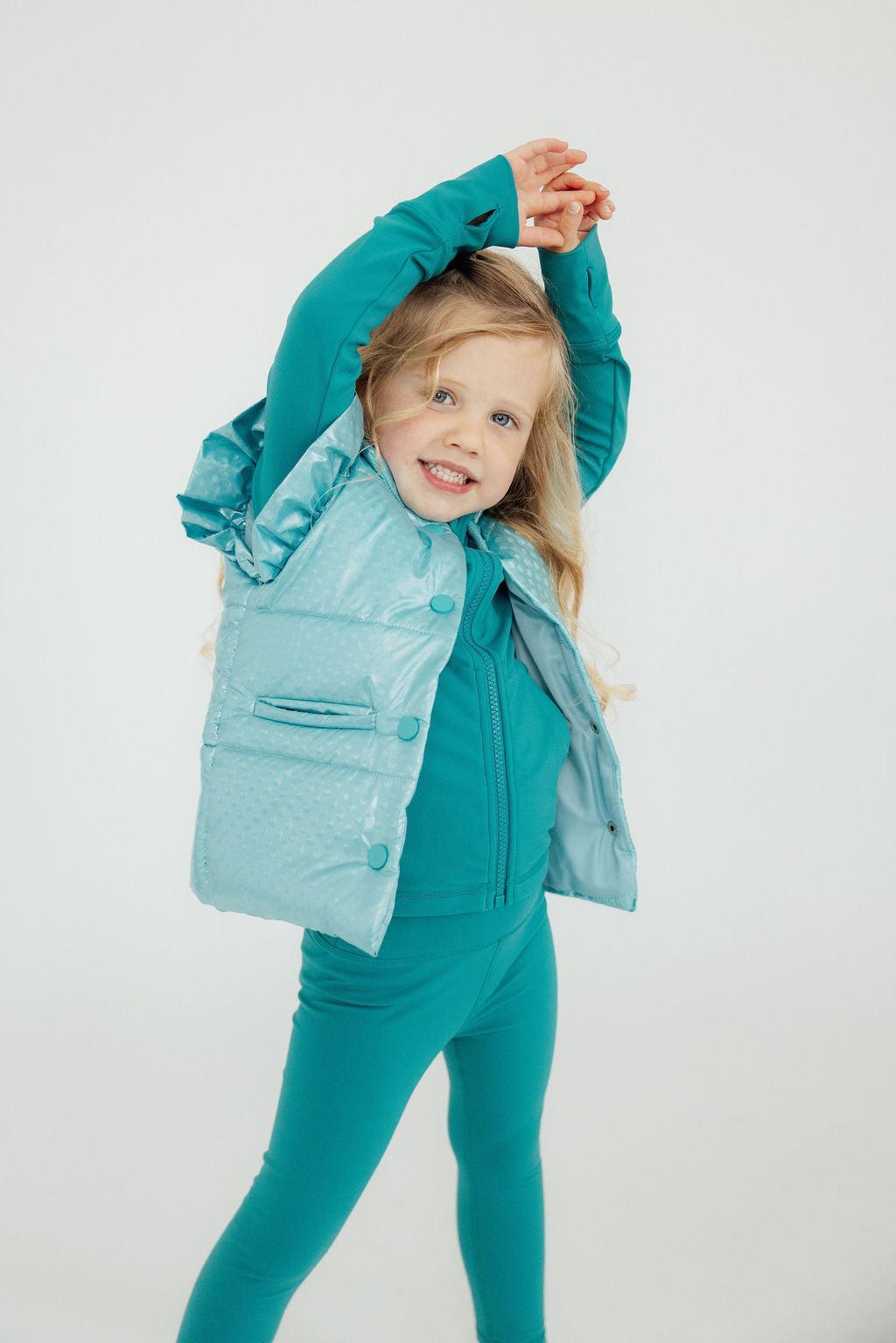 Turquoise Dot Puffer Vest