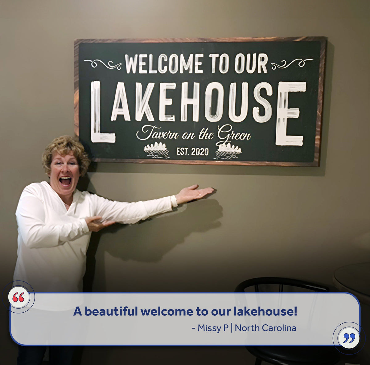 Welcome To Our Lakehouse Sign II