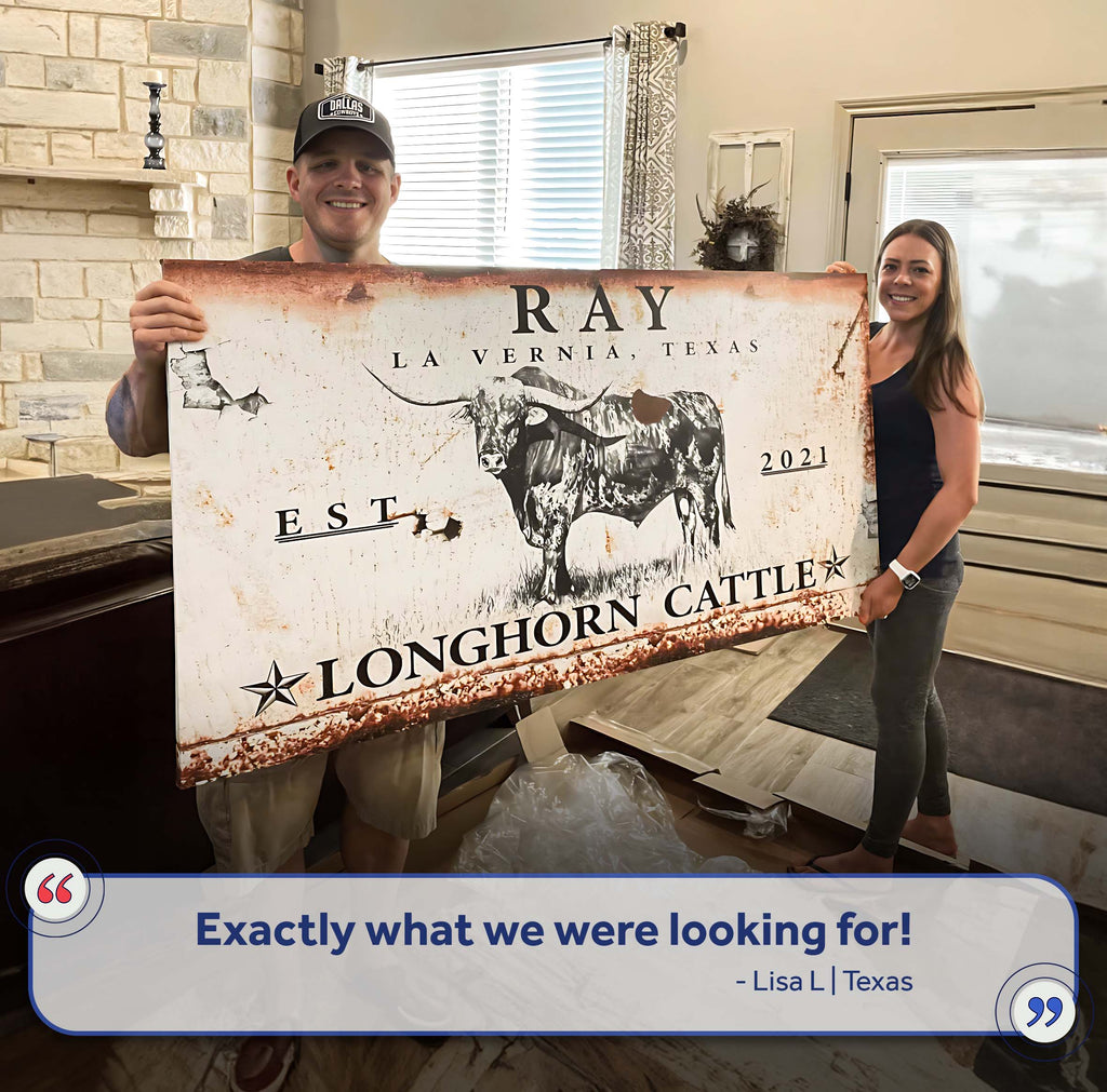Longhorn Rustic Cattle Sign III