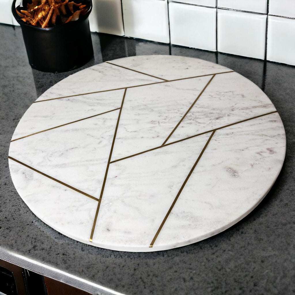 Marble & Gold Lazy Susan