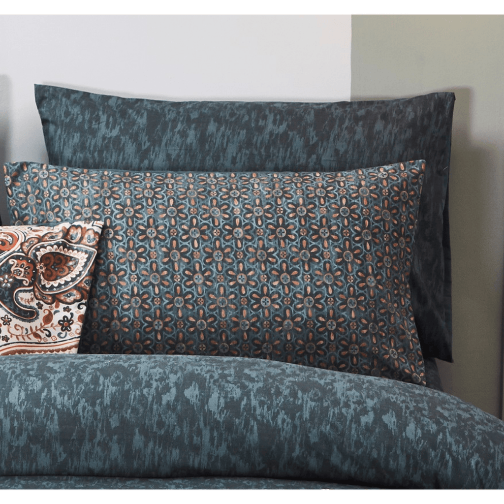 Tache Rustic Palace Lattice Floral Watercolor Dark Teal Pillowcases (KF174)