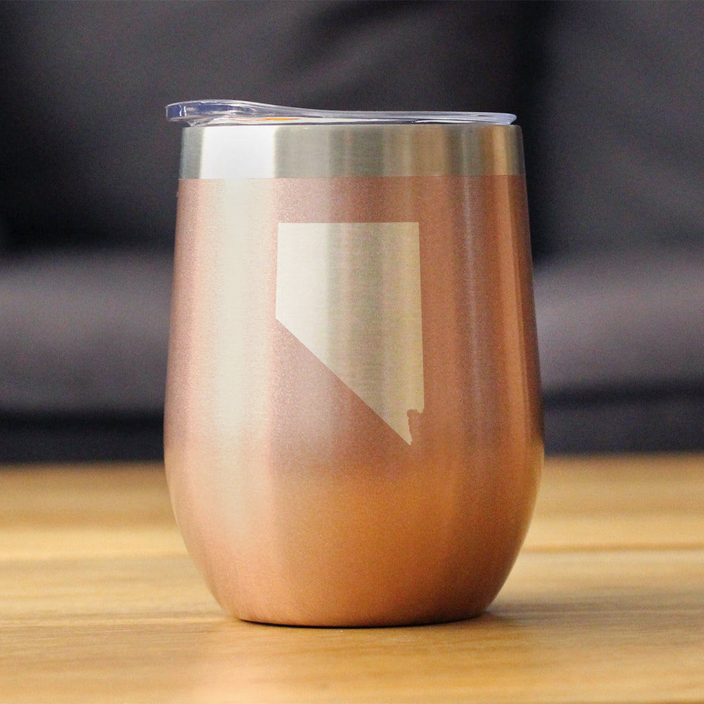 Nevada State Outline - Wine Tumbler