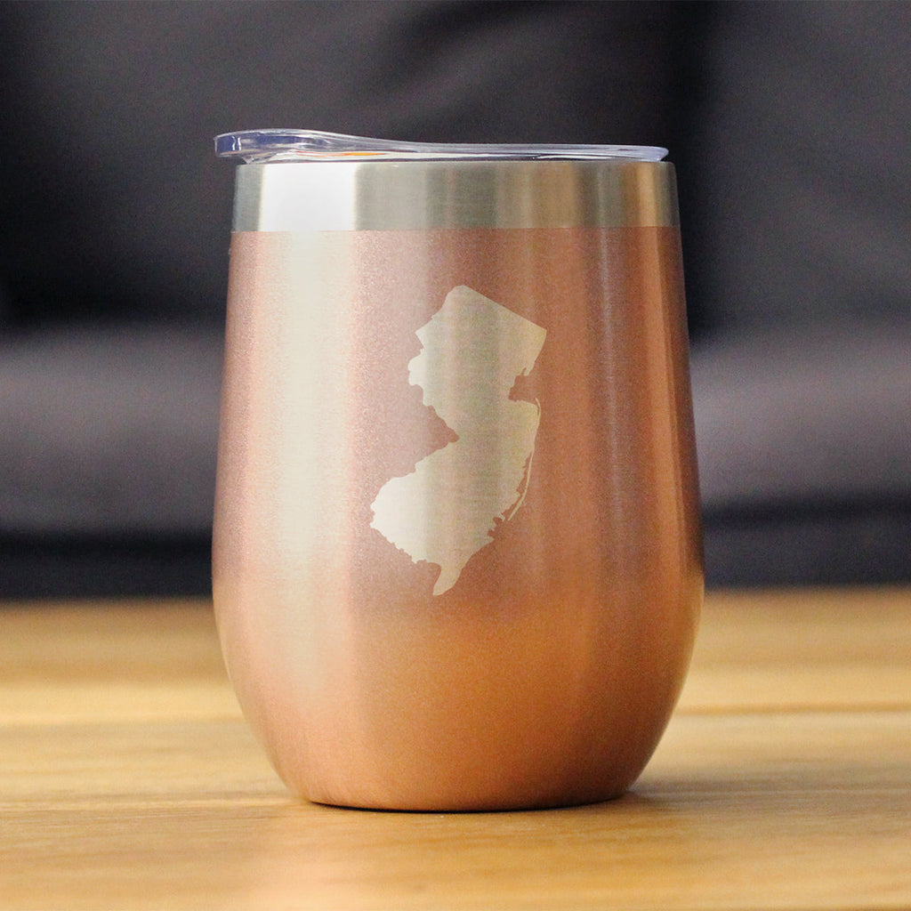 New Jersey Sate Outline - Wine Tumbler