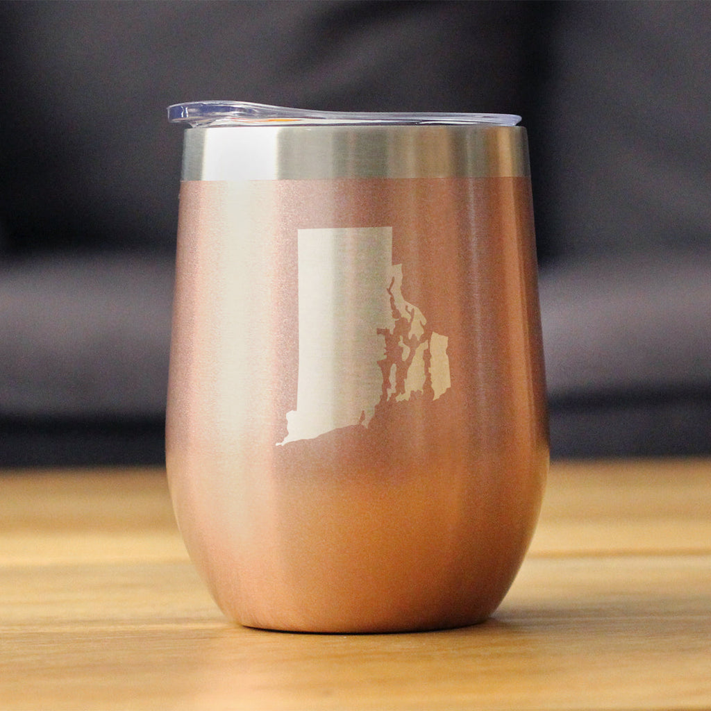 Rhode Island State Outline - Wine Tumbler