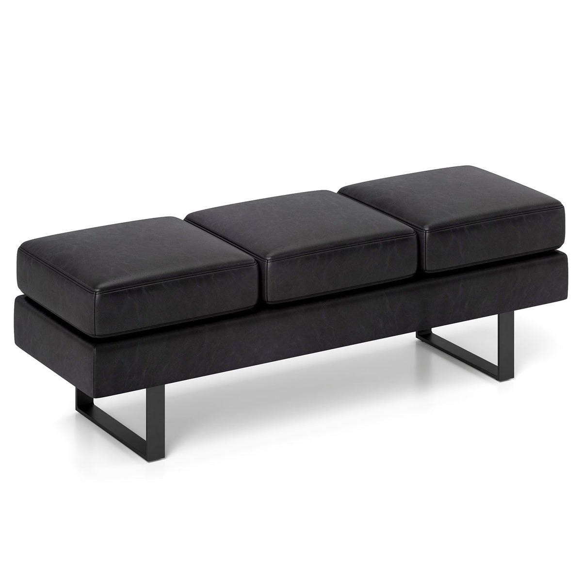 Waiting Room Bench Seating Long Bench with Metal Frame Leg