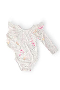 Whimsical Wildflowers L/S Flutter Sleeve Leotard