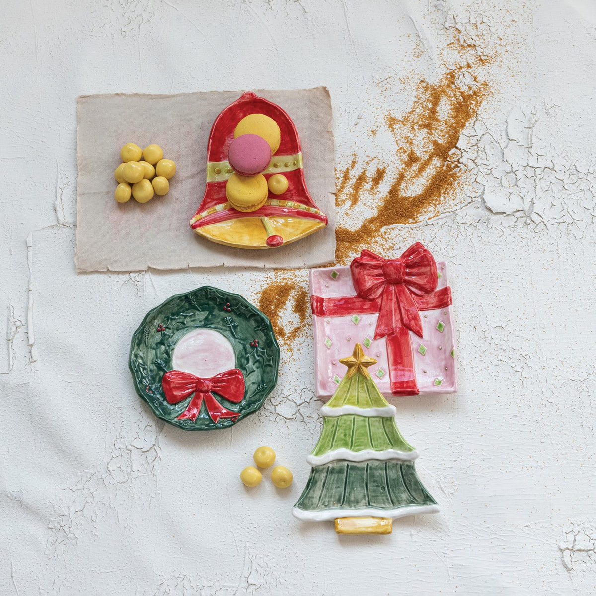 Festive Christmas Icon Tidbit Dish