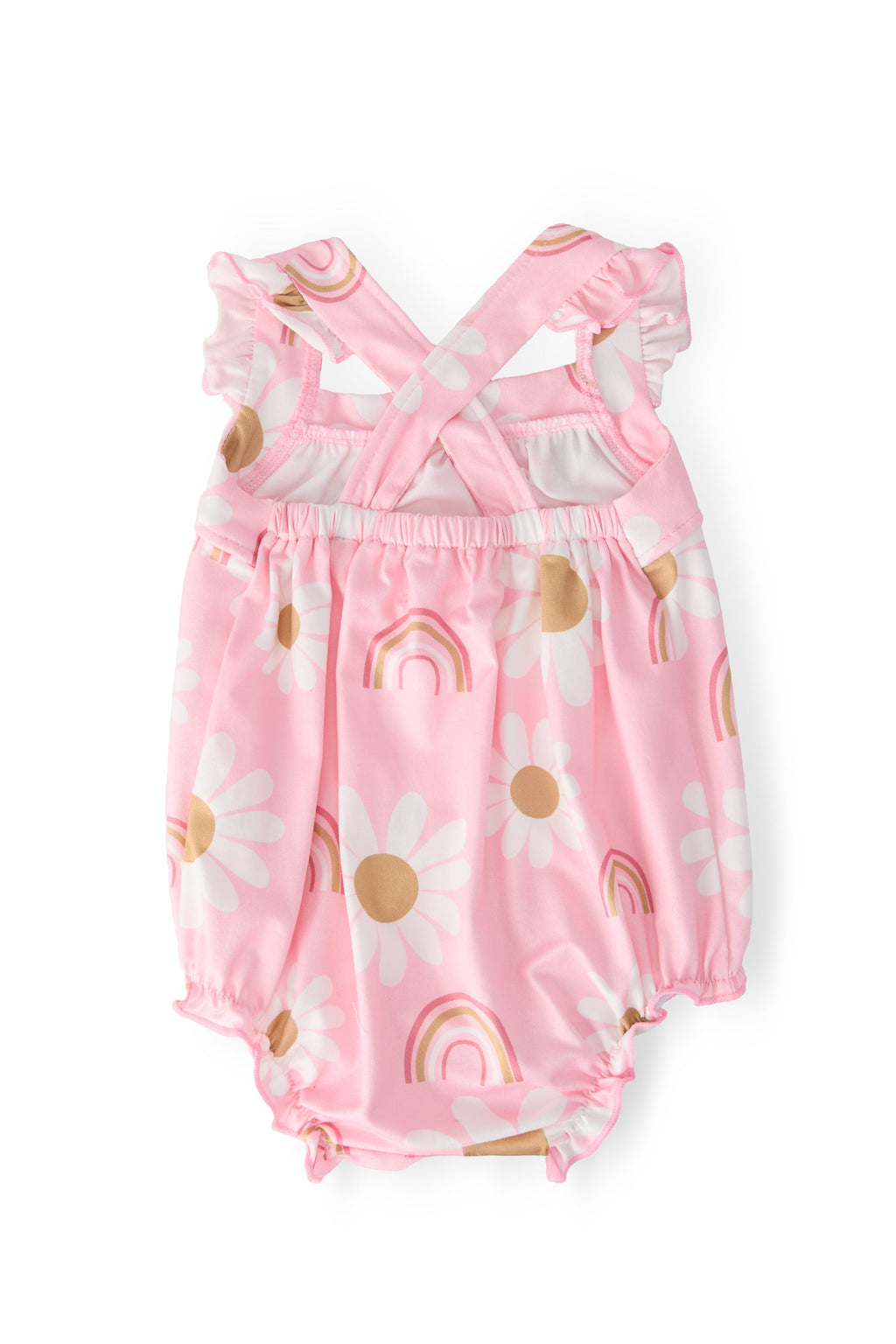 You are My Sunshine Ruffle Cross Back Romper