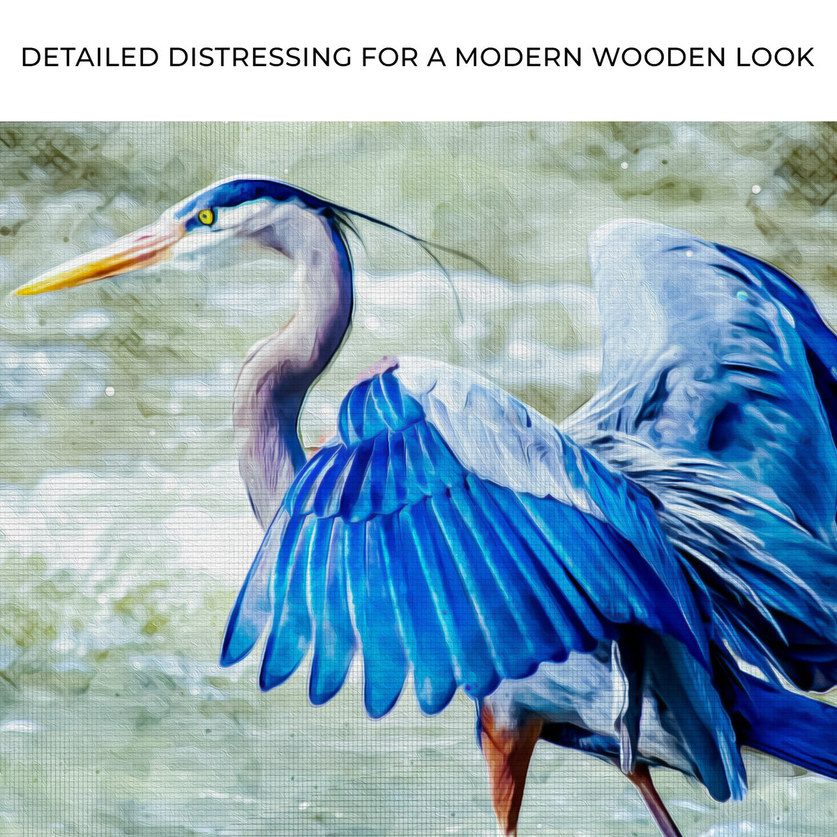 Beach Blue Heron Canvas Wall Art II