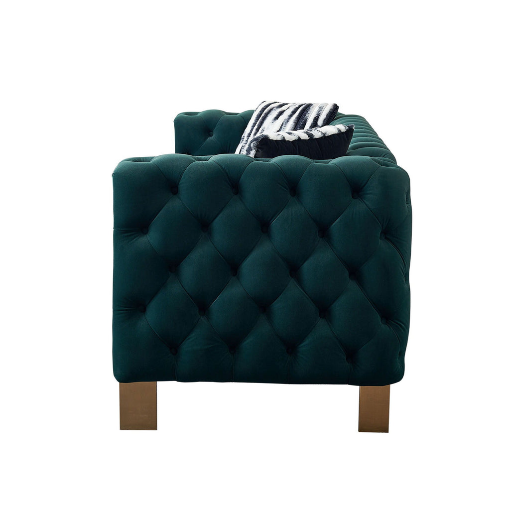 Modern Tufted Living Room Sofa with Button Detail - 84.25" Wide, Multiple Colors
