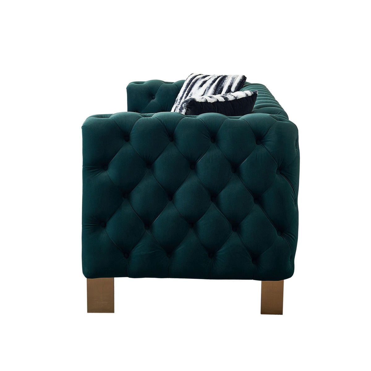 Modern Tufted Living Room Sofa with Button Detail - 84.25" Wide, Multiple Colors
