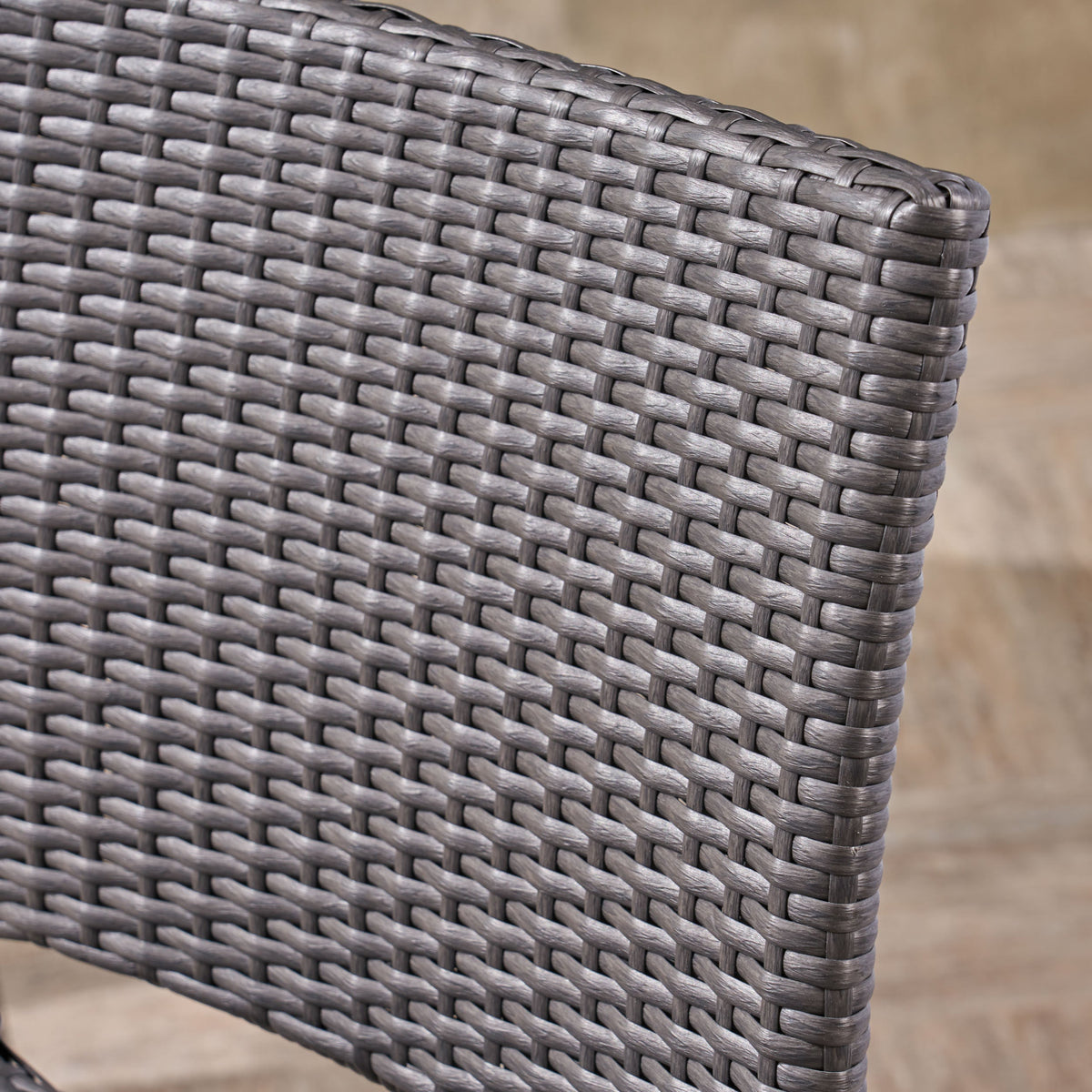 29" Outdoors PE Rattan Armless Barstools with Woven Finish - Grey