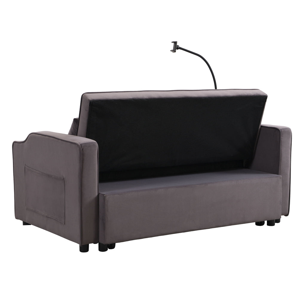 Modern Loveseat Futon Sofa with Pullout Bed and Adjustable Backrest - Multiple Colors
