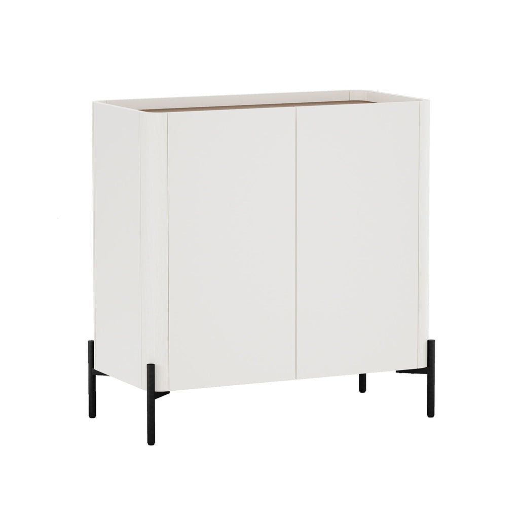 Abbey Accent Cabinet with Soft Close Doors and Rounded Edges - White or Light Brown