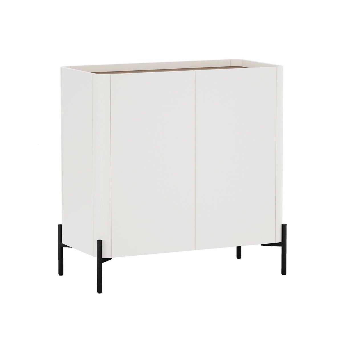 Abbey Accent Cabinet with Soft Close Doors and Rounded Edges - White or Light Brown