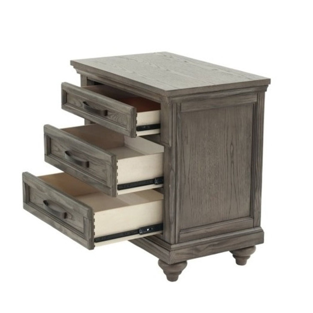 Panel 3 Piece Bedroom Set with Nightstands - Dark Gray or Dark Brown