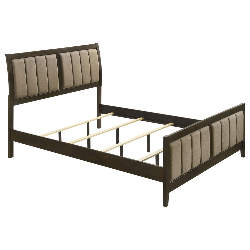 Wilkes 51-inch Upholstered Eastern King Bed Dark Cocoa