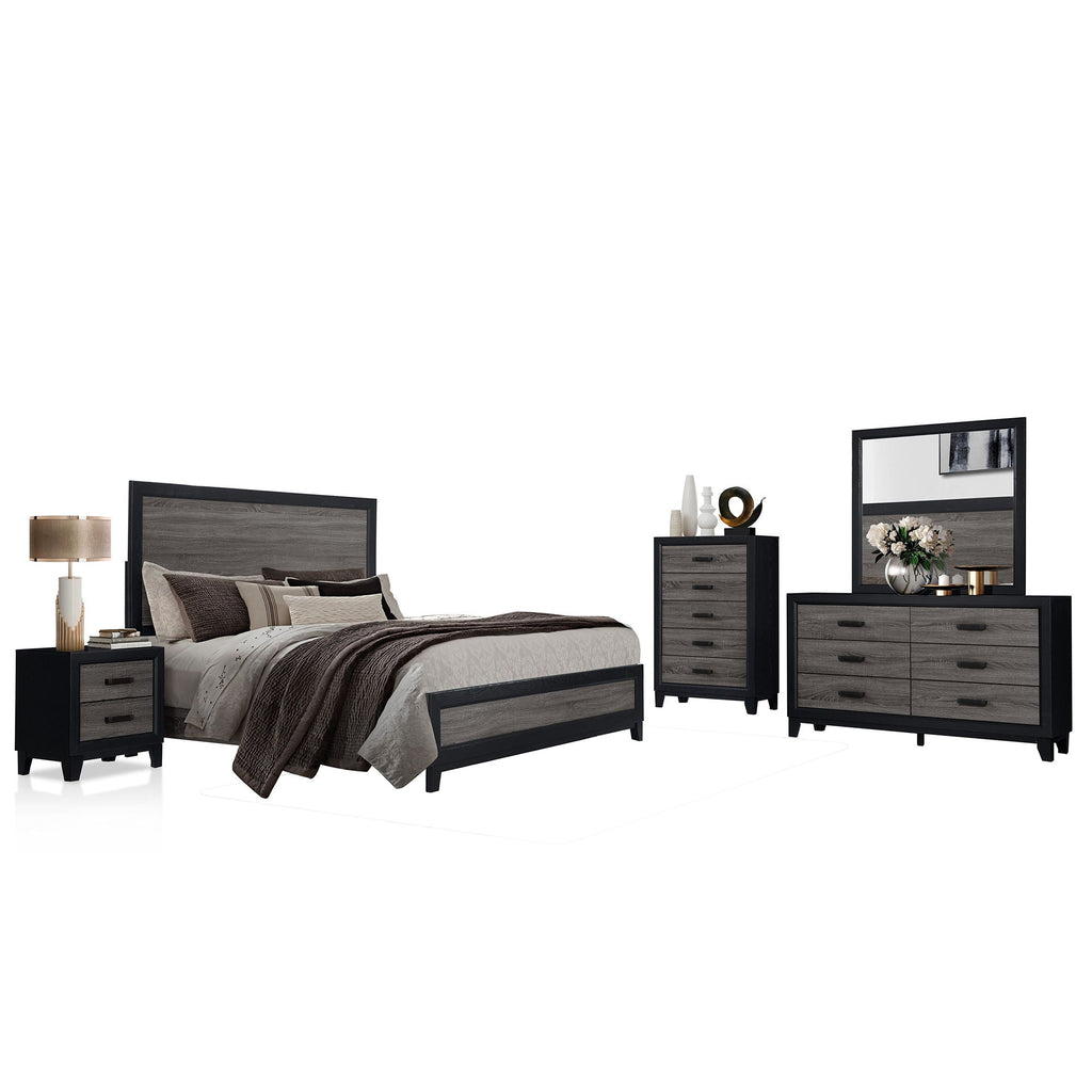 Soluto Platform Bed with Solid Wood and LVL Frame - Black or Dark Gray