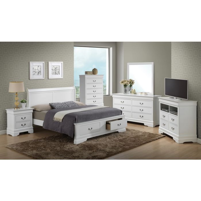 Upholstered Panel Sleigh Storage Bed with Dove Tail Drawers - Multiple Colors