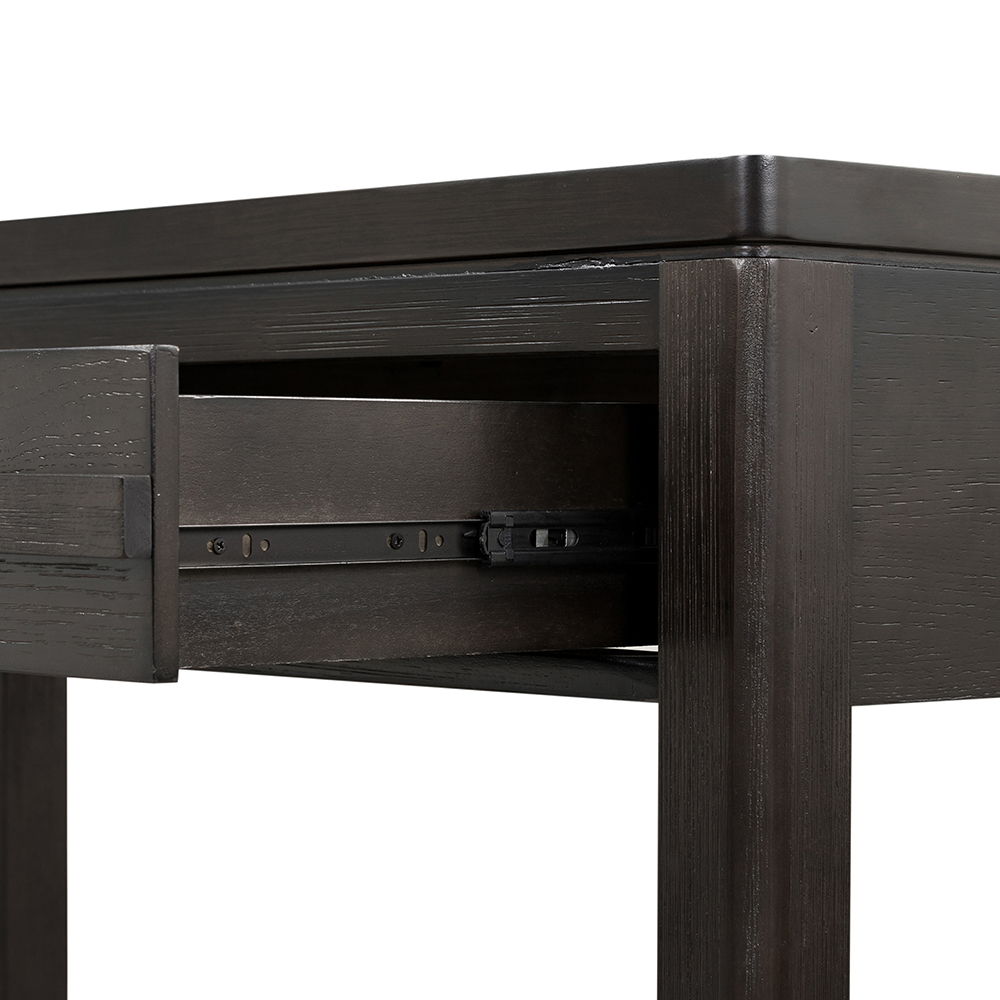 Elegant Dark Brown End Table with Storage Drawer and Shelf