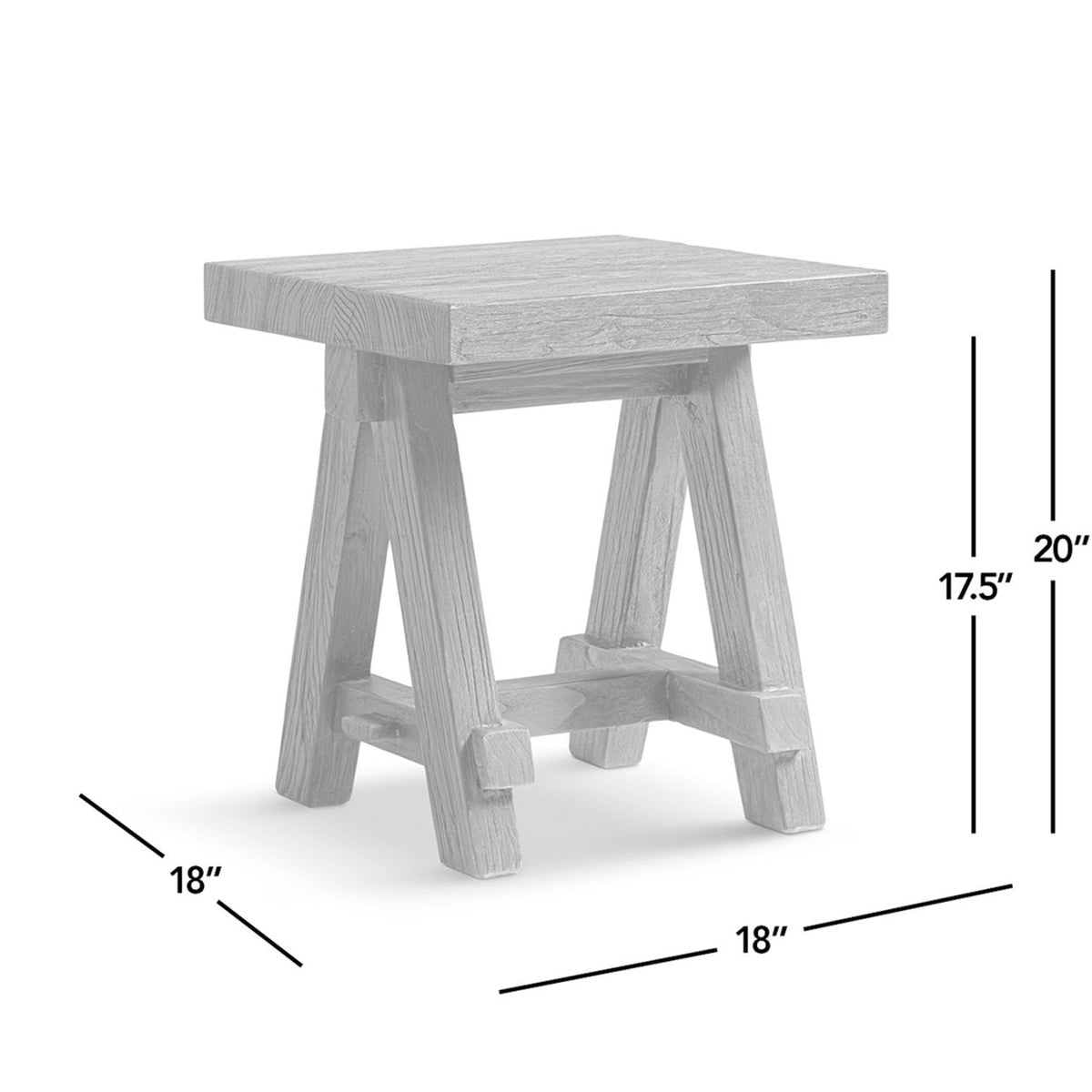 Trestle Coffee Table with Solid Reclaimed Elm Construction - Dark or Light Brown