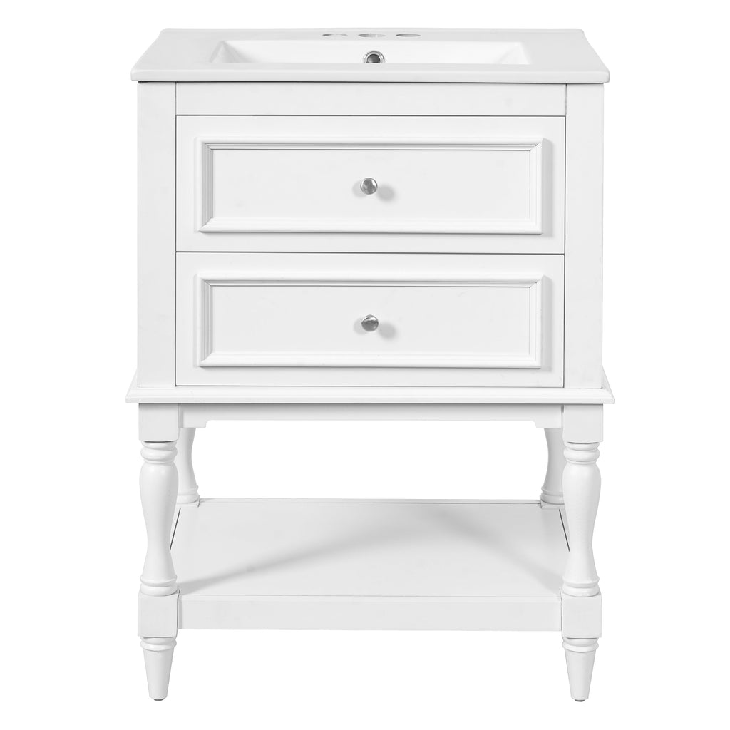 24" Bathroom Vanity with Ceramic Sink