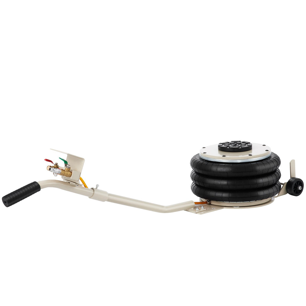 Pneumatic Jack 5 Ton Triple Bag Air Jack with Steel Construction - Black