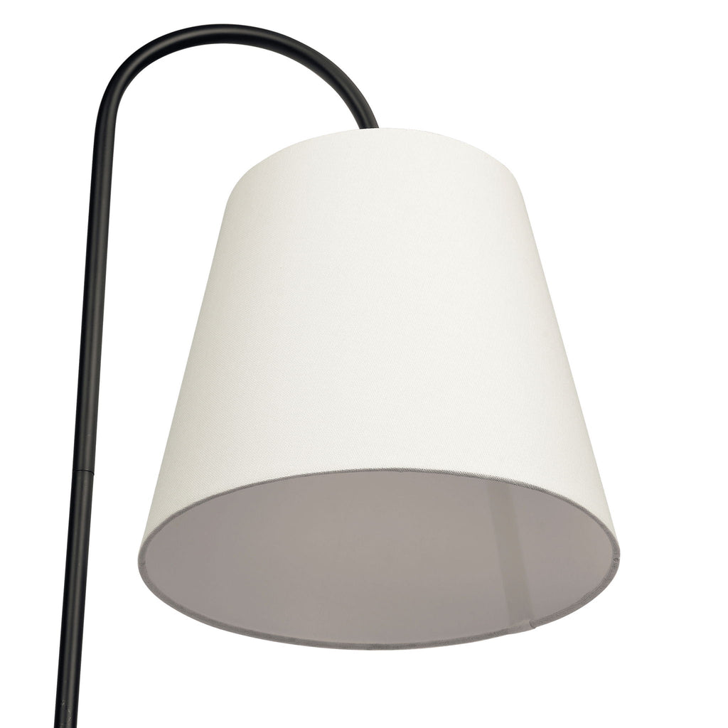 Seoul Floor Lamp With Rotary Switch Wood Table Base - Black / White