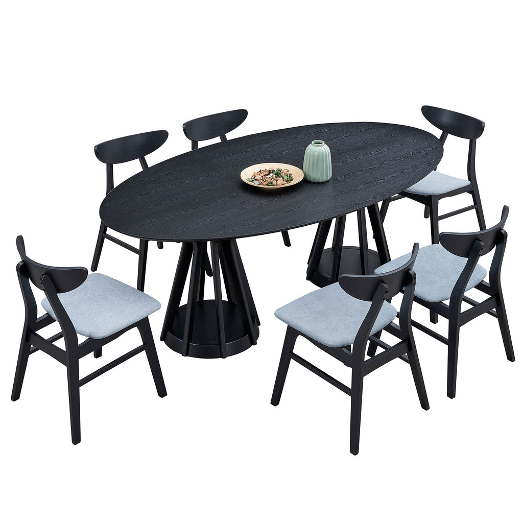 Modern 78.74 Inch Oval Dining Table