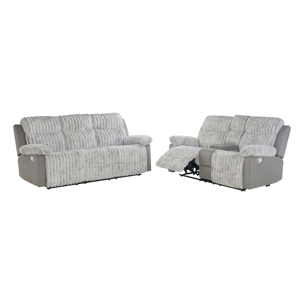 Manual Reclining Loveseat with Console - Dark Brown or Gray