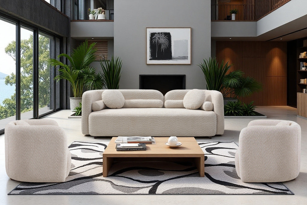 Granular Velvet Luxury Modern Couch for Living Room