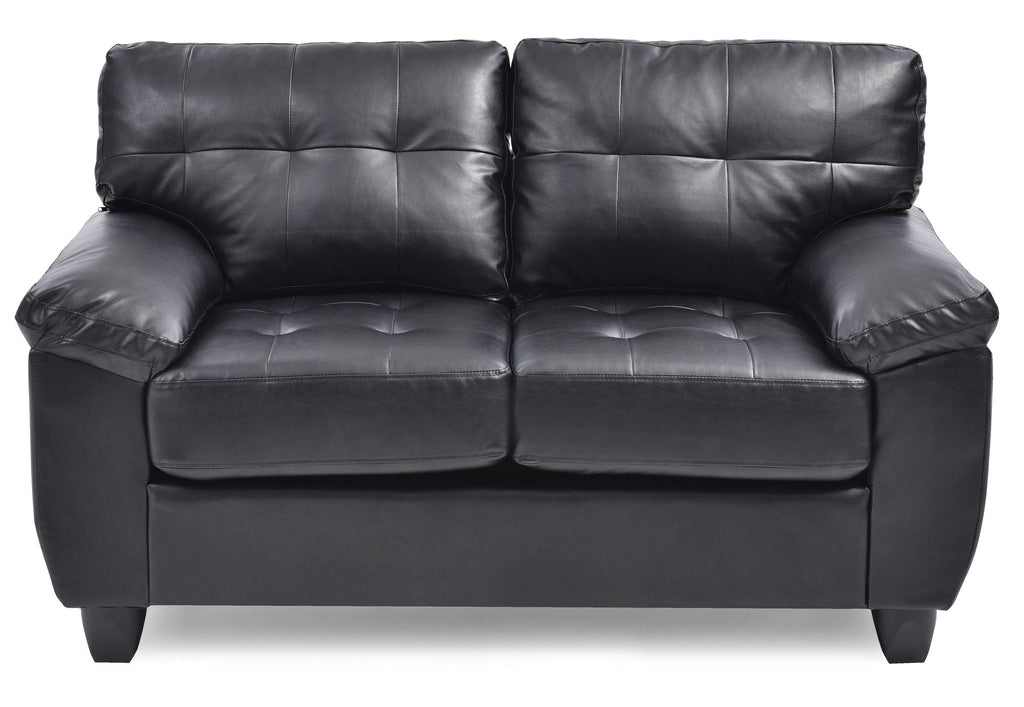 Stylish Loveseat With Padded Arms - Black or Dark Gray