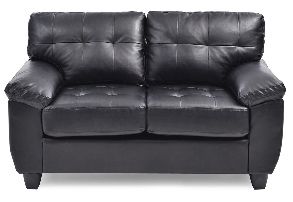 Stylish Loveseat With Padded Arms - Black or Dark Gray