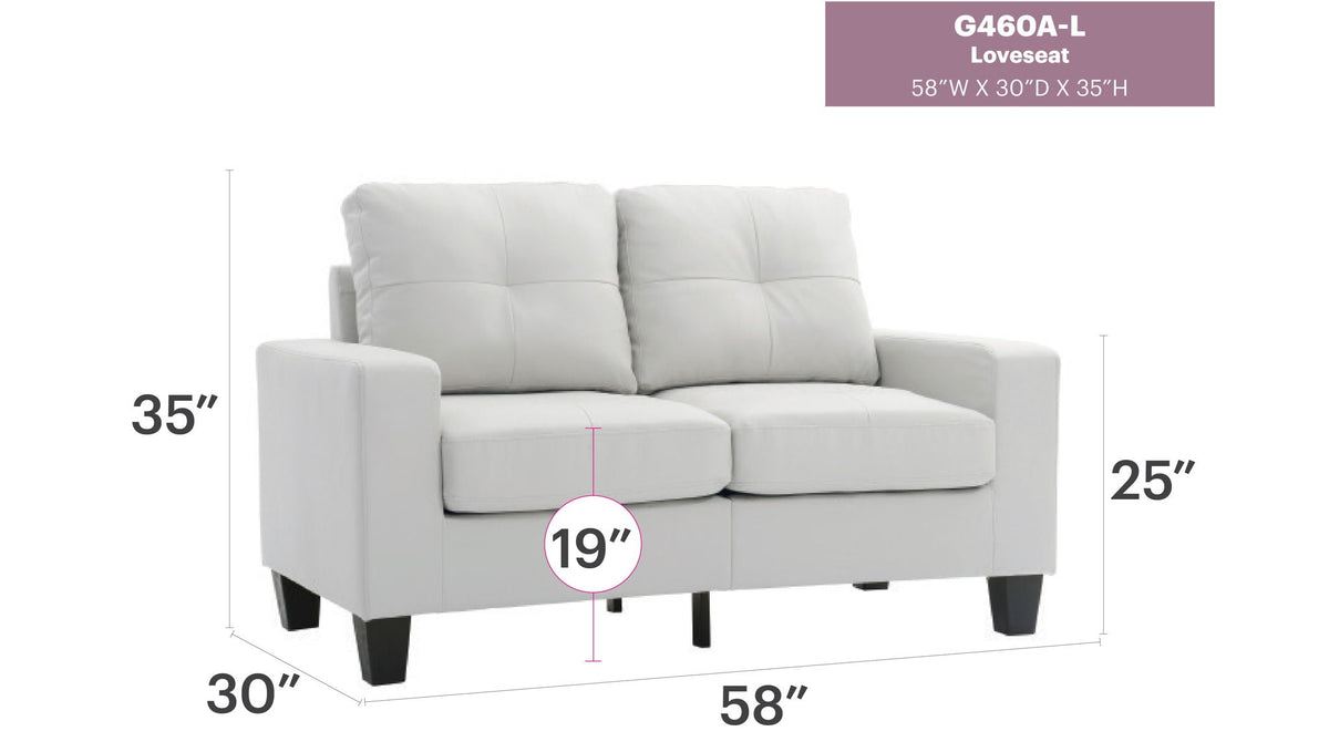 Track Arm Loveseat with Pocket Coil Comfort - Multiple Colors