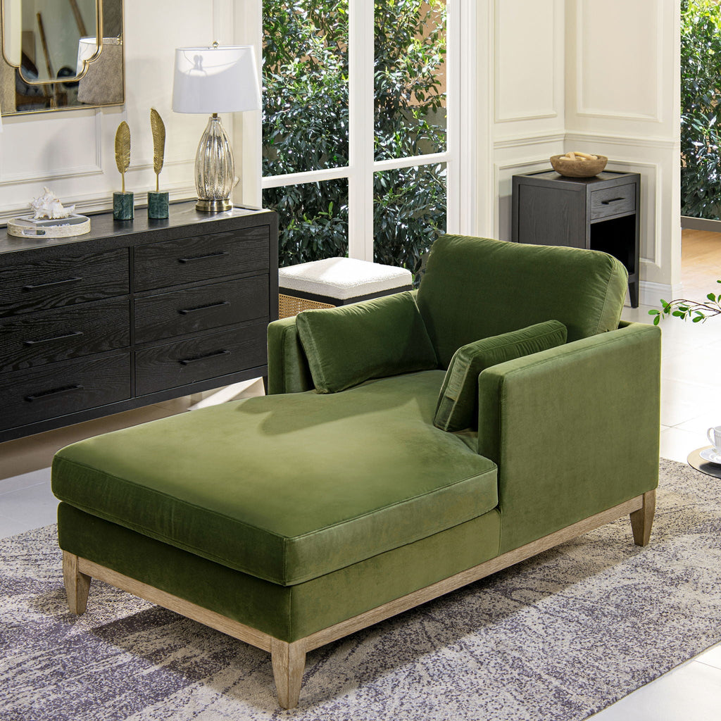 Modern Farmhouse Chaise Lounge Chair with Removable Cushions - Choice of Color