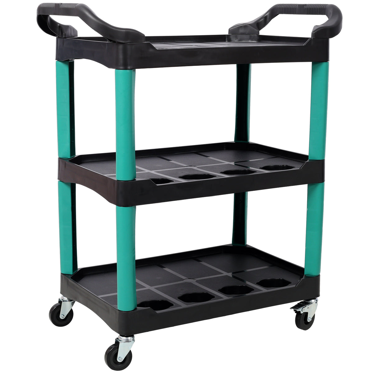 3 Tier Rolling Auto Detail Cart with Wheels - Durable Plastic Organizer