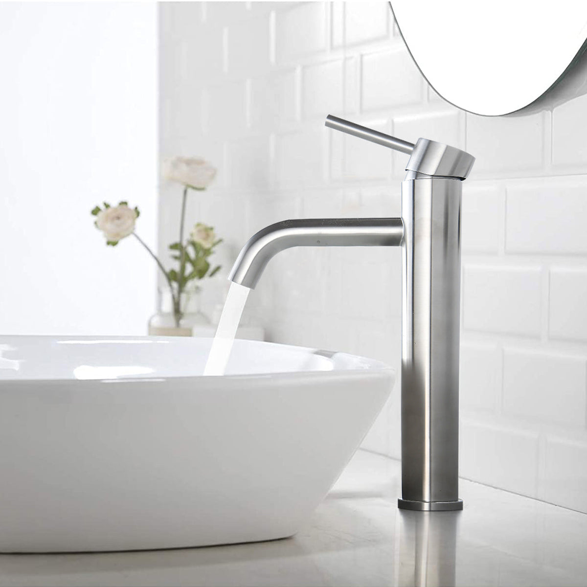 Single Hole Single Handle Bathroom Sink Faucet with Spot-Resistant Finish - Matte Black, Brushed Nickel, Brushed Gold